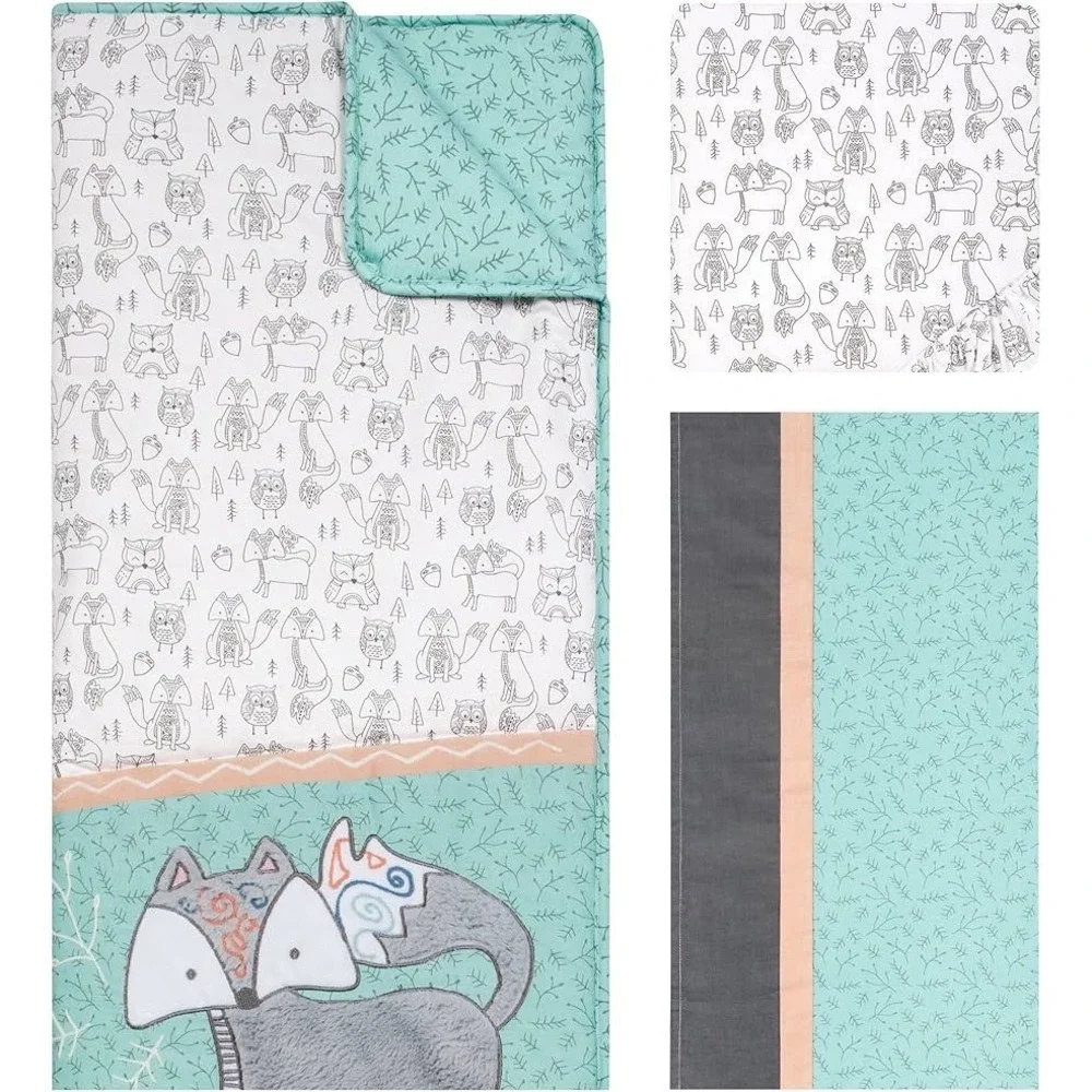 Trend Lab Sawyer 3 Piece Crib Bedding Set Nursery Animals NEW!